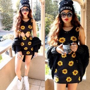 Kendall + Kylie Sunflower Cut-Out Dress